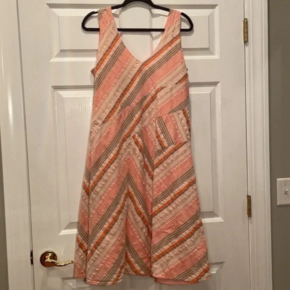 Fat Face Sear-sucker Striped Cotton Dress - Picture 5 of 6